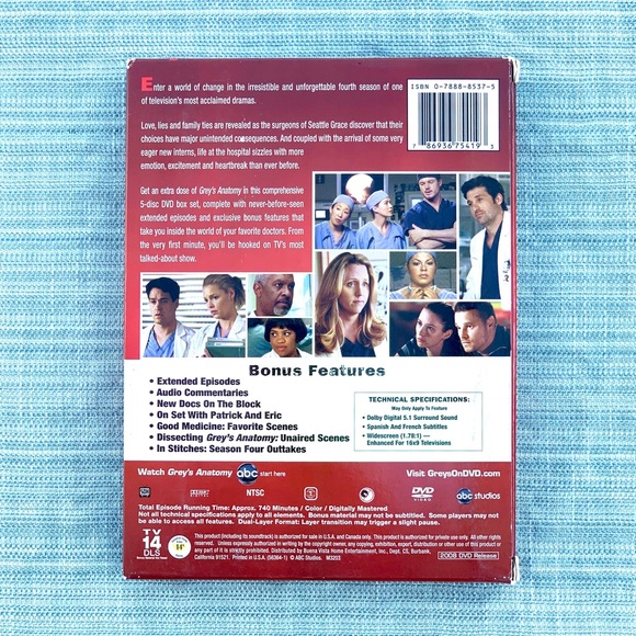 Grey’s Anatomy Season Four Expanded ~ 5-Disc Set - Picture 5 of 5
